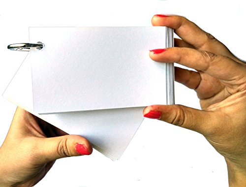 Image of Turron Premium Blank Index Flash Cards | Punched with Binder Rings for Study, Notes & Revision (300, White, 4 x 6 Inch, Dotted)
