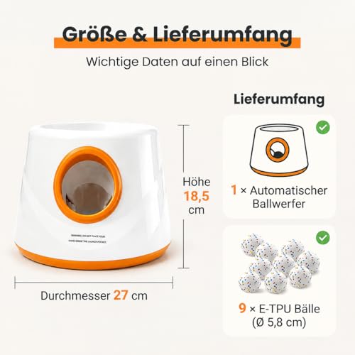 Akamiti Automatischer Ballwerfer für Hunde, Wiederaufladbarer, 9 ETPU Bäll – Produktbild 2