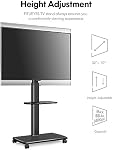FITUEYES Universal Mobile TV Stand , Rolling TV Cart for 32-70 inch Flat Curved Screen TVs up to 88lbs, Floor TV Stand Trolley with Adjustable Height for Home Office, Max VESA 600x400,(Black)