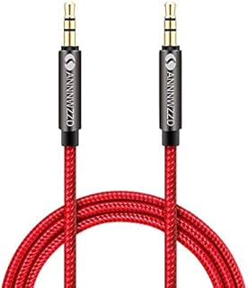 ANNNWZZD AUX Cable [Aluminum Shell, Hi-Fi Sound Quality]3.5mm Nylon Audio Cable Male to Male/Auxiliary Cable/Aux Cord(2M)