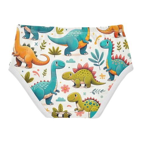Girls' Underwear, Dinosaur Fun Green Toddler Girl Panties, Cotton Girls Underwear, 2T–8 Years2