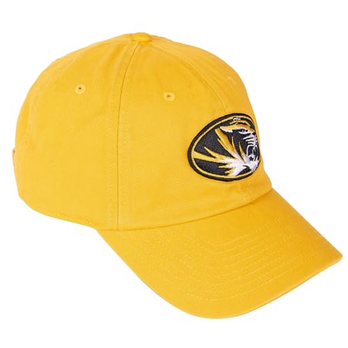 Desert Cactus University of Missouri Baseball Hat Mizzou Tigers Brimmed Embroidered Hats Cap Adjustable Cloth Strap Adult (Style B1) Yellow