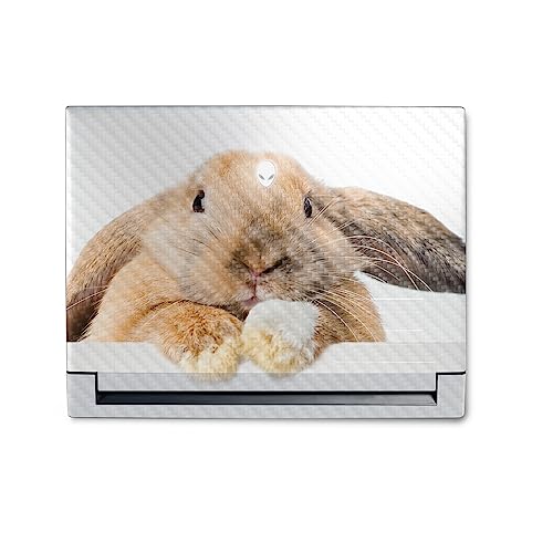 Image of MightySkins Carbon Fiber Skin Compatible with Alienware M18 R1 (2023) Full Wrap Kit - Lop Bunny | Protective, Durable Textured Carbon Fiber Finish | Easy to Apply & Change Styles | Made in The USA