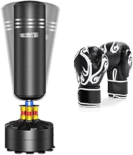 Dripex 69''Adult Free Standing Boxing Punch Bag with Boxing Gloves, Heavy Duty Punching Bag Stand with Suction Cup Base