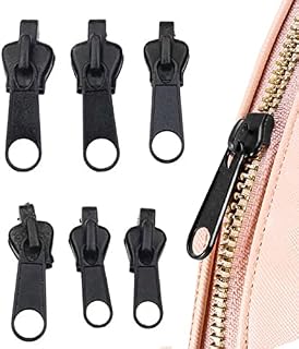 6pcs Zipper Slider Replacement | Zipper Pull Sliders | Zipper Repair Kit | Multifunctional Detachable Zipper Head | Zipper Pull Replacement for Bags, Coats, Jeans or Suitcases