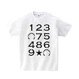 Lindwurm Tシャツ メンズ 半袖 おしゃれ 競馬 グッズ 競馬グッズ 数字 馬番 馬蹄 蹄鉄 クルーネック Uネック ユニセックス 男女兼用 プリントTシャツ ホワイト S