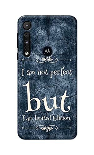 Image of Printed Hard Back Cover Case for Motorola One Macro Back Cover (I Am Not Perfect I Am Limited Edition) -1803