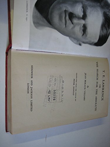 T.E. Lawrence (or the Search For the Absolute) B000NYADX2 Book Cover