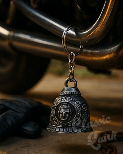 Image of Classic Quirk Evil Eye Hooked Guardian Bell Keychain - Protective Lucky Charm Bell with Clip Hook for Bike, Car, Key & Bag | Spiritual Good Luck Talisman Gift