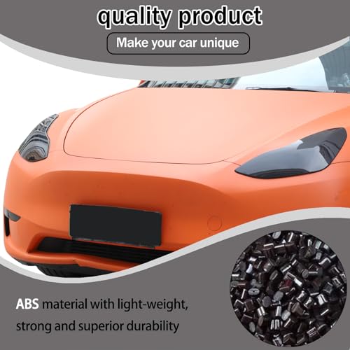 Lcojicep Car Headlight Guard Cover Tesla Model 3/Y 2017-2023 ABS Smoked Headlight Front Lamp Trim Protector Accessories (Headlight) by Lcojicep - Used condition - Image 3