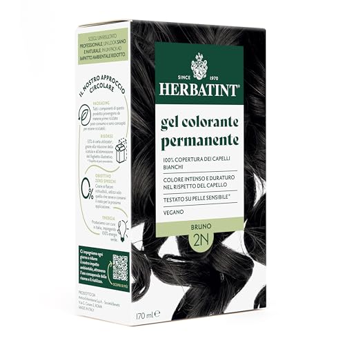Herbatint Permanente Haarfarbe 2N Braun – 170 ml | Ammoniakfrei, 100% Abdeckung für weißes Haar | für empfindliche Haut, mit 8 natürlichen Bio-Extrakten