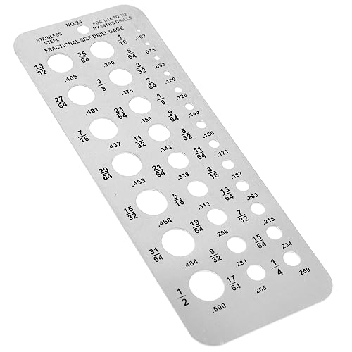 FUNOMOCYA Stainless Steel Drill Diameter Gauge Measuring Point Drill Bits Caliper for Accurate Measurement 1/16' to 1/2' Range