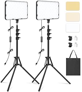 Obeamiu 2er-Pack LED Videoleuchte mit Stativ