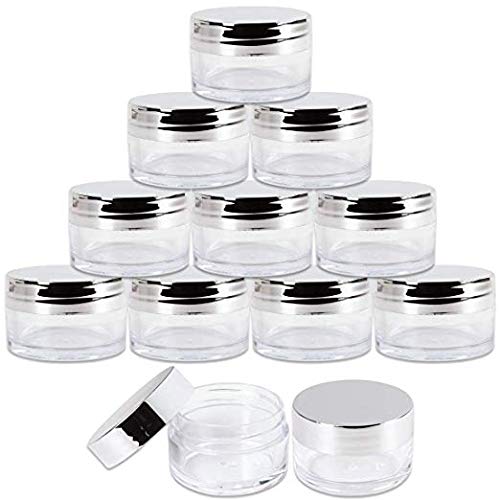 Beauticom 20g/20ml USA Acrylic Round Clear Jars with Lids for Lip Balms, Creams, Make Up, Cosmetics, Samples, Ointments (48 Pieces Jars + Silver Lids) - Thumbnail 6