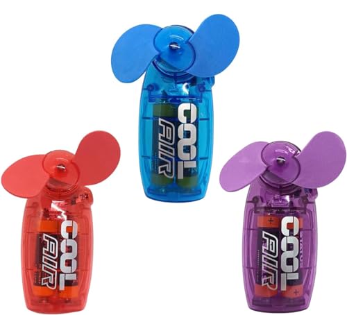 Faqrah 3x New Mini Portable Pocket Hand Held Fan Cool Air Travel Fan Batteries Included UK