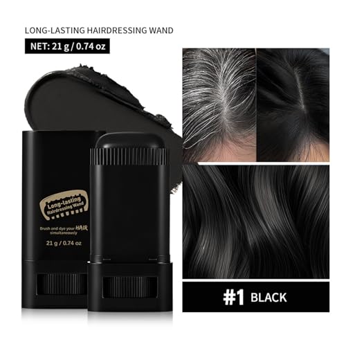iiniim Travel-Friendly Gray Root Stick – Rotating Color Wand, Water-Resistant with Comb Attachment Black One Size image 5