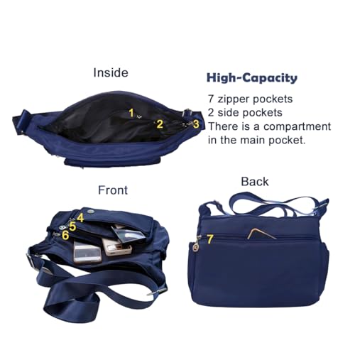 Crossbody Bags for Women, Shoulder Handbag Roomy Multiple Pockets Bag Crossbody Purse Fashion Tote Top Handle Satchel4