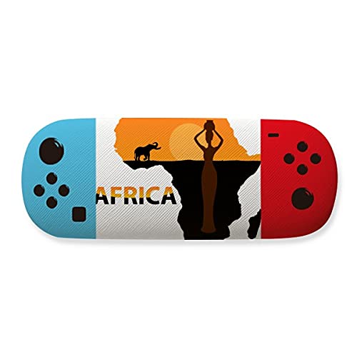 Étui de rangement pour lunettes motif Afrique et éléphant en simili cuir