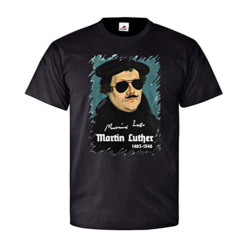 T-shirt Martin Luther 27158 imprimé humour noir avec coupe ample originale