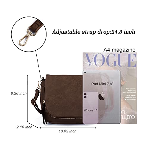Image of Crossbody Bags for Women Small Pu Leather Over the Shoulder Purses and Flap Cross Body Handbags with Multi Pockets