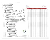 Zimmerbelegungsplan 2022, Zimmerbelegungskalender 2022, Belegungsplan für Hotels, Pensionen und Ferienhäuser, Sonn- und Feiertage in Rot, Made in Germany