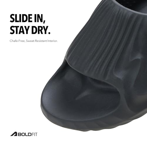 Image of Boldfit Sliders for Man, Stylish PU Strap Slippers for Men,Cushioned Eva Footbed Flip Flops & Anti-Slip Chappal, Lightweight, Durable & Supportive Slider for Everyday Wear