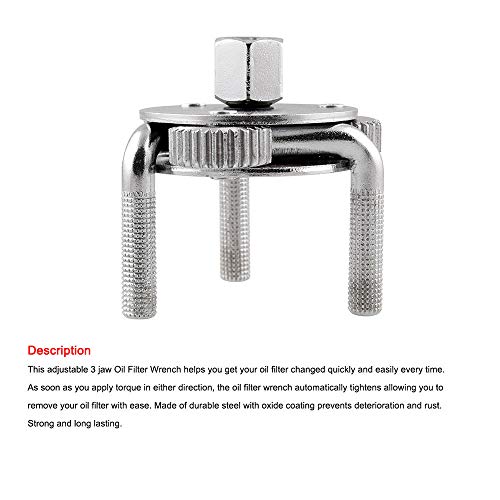 Krtopo Chiave per Filtro Olio 62 MM - 121 MM con 3...