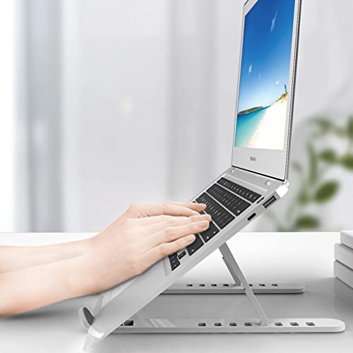 Support ordinateur portable blanc étagère de levage pour le télétravail - 4
