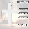Nicime 50pcs White Wood Cross, Wooden Cross Craft Decoration, Small Ornament DIY Accessory for Keychain, Bracelet, Necklace #1