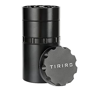 TIRIRS 2″ Aluminium Grinder with Large Capacity Storage Container, Best Gift, Black