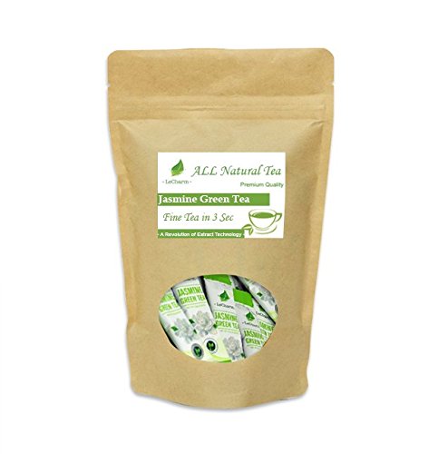 LeCharm Jasmine Green Tea Extract, Natural Tea Crystal Powder, Ready Brew, Iced or Hot Tea in 3 Seconds - 30 Sachets