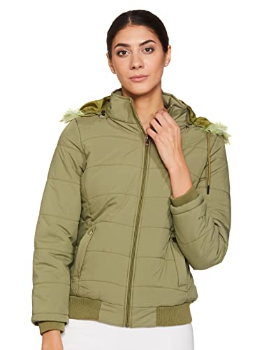 Image of Qube By Fort Collins Women's Puffer Jacket with Ribbed Hem - Trendy Lightweight Winter Wear for Casual & Street Style
