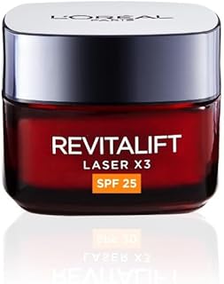 L’Oréal Paris Revitalift Laser Triple Action Anti-Ageing SPF 25 Cream, Smooth Wrinkles, Firm and Radiant Skin, Pro-Retinol, Hyaluronic Acid and Vitamin C, 50ml