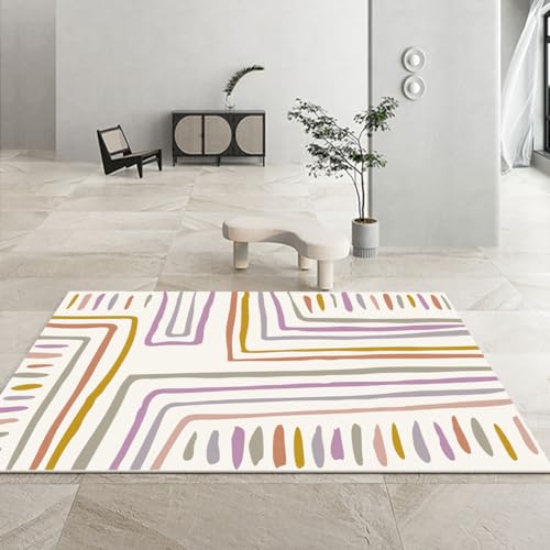 Frisence 北欧風 洗える カーペット 140×200cm 厚手 シャギーラグ 防音 防寒対応 マイクロファイバー素材 滑り止め付き ふわふわ やわらかい ホットカーペット対応 ペット・リビング・寝室・子供部屋・ダイニング用 FRISY04-D43