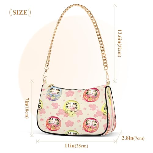 Shoulder Bag for Women Japanese Luck Pattern Tote Handbag Crossbody Bag with Zipper Closure3