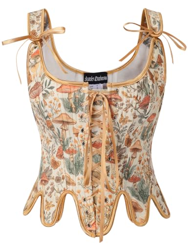 Image of Scarlet Darkness Corset Tops for Women Floral Renaissance Bustier Bodice