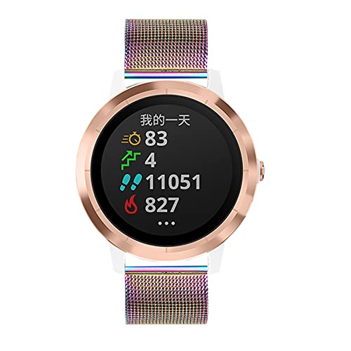 Wigerlon Compatible With Garmin Vivoactive 4S Bands 40Mm,Vivomove 3S Band 39Mm,Garmin Venu 2S Bands Fits 18Mm Watch Lugs,Stainless Steel Mesh Milanese Bands For Fossil Venture Gen 4 Hr/Gen 3,Women's Gen 5E 42Mm Colorful. #TOP1
