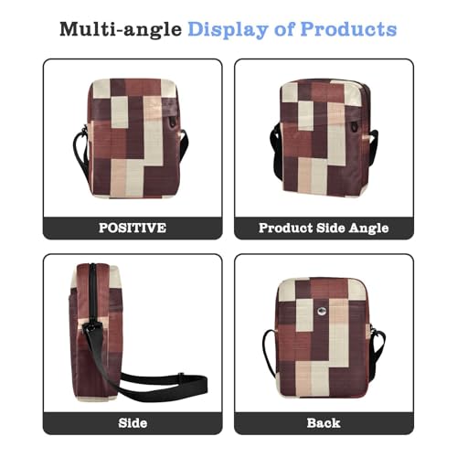 messenger bag crossbody Crossbody Small Bags For Women cross body purses for women Adjustable Strap for Shopping Shopping- Fashion Squares Burgundy Neutral4