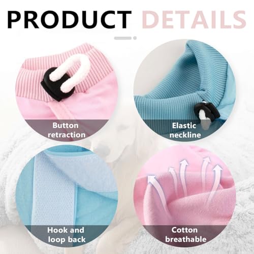 Cat Recovery Suit, Professional Cat Post-Surgery Suit, Elizabethan Collar & Cone Alternative, Anti-Lick Pet Vest for Kitten Spaying, Abdominal Wounds, or Skin Diseases (Blue, M Size) - Image 3