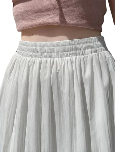 Women Lace Hollow Out High Waisted Patchwork Skirts Summer Solid Boho Beach Midi Skirt4