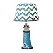 Produktbild Leselampe Schlafzimmer Nachttischlampe Kinderzimmer Tischlampe Mediterrane Tischlampe Blau Leuchtturm Stil Dekoration Junge Mädchen Verstellbare (Color : Blue-Small)