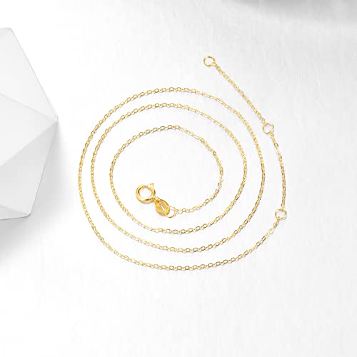 KECHO Rolo Link Chain 14k Solid Yellow Gold 0.8MM Thin Rolo Chains Necklace Thin And Lightweight Jewelry Gifts for Women2