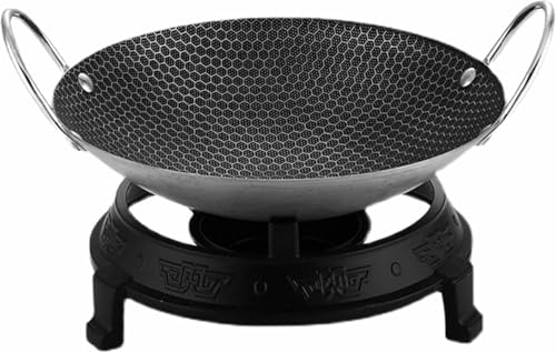AFLEPCBRQ Juego de Buffet de Plato for Calentar Alimentos de Acero Inoxidable con Horno de Alcohol, Plancha Antiadherente Comercial for Calentar Alimentos, for Barbacoa casera y Comida frita(L)