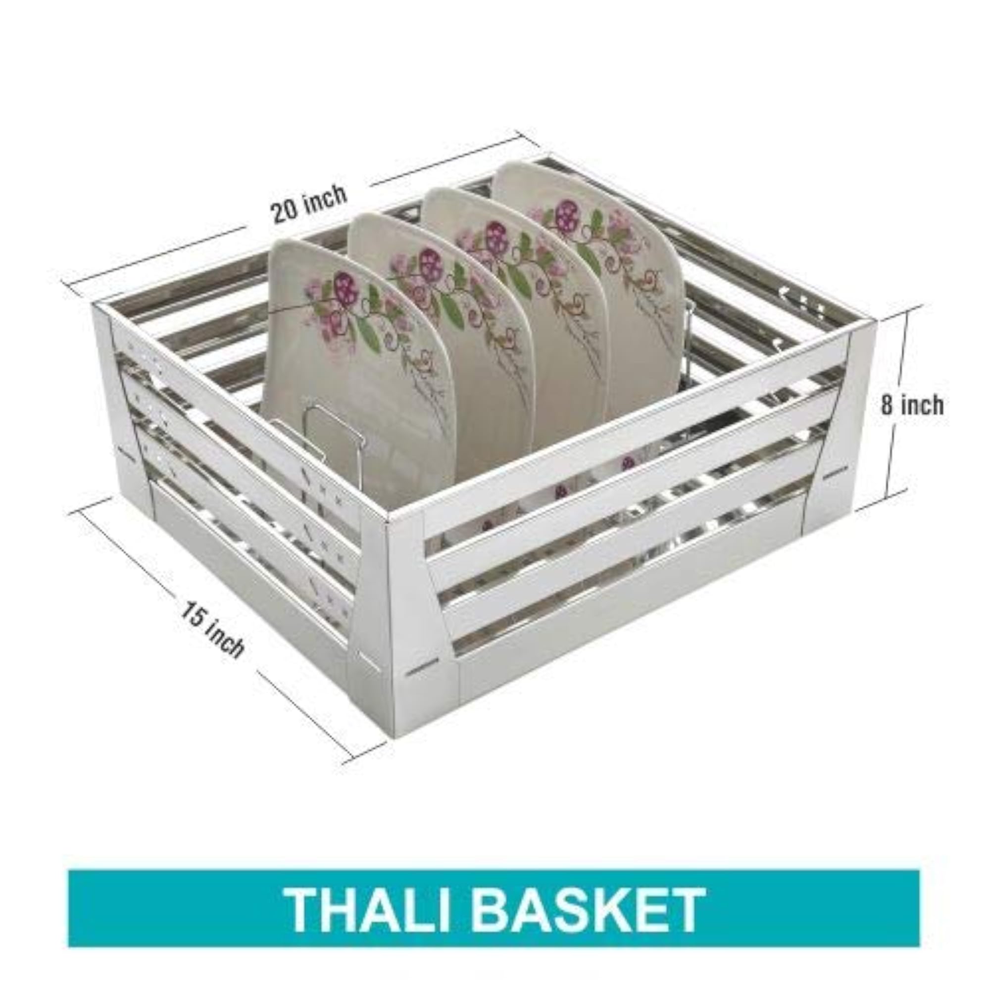 Stainless Steel Cup, Cutlery & Thali Basket Set