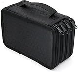 Estojo Escolar Grande 4 Divisórias - Capacidade 72 Peças - Organizador de Lápis e Canetas - Material Oxford Resistente Estojo Portátil com Alça - Feminino Masculino para Escola e Escritório