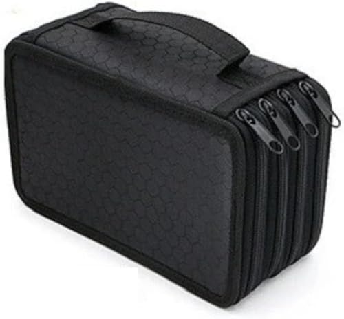 Estojo Escolar Grande 4 Divisórias - Capacidade 72 Peças - Organizador de Lápis e Canetas - Material Oxford Resistente Estojo Portátil com Alça - Feminino Masculino para Escola e Escritório