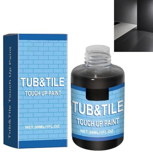 CBOFOL Bathtub and Tile Paint,Bath Resurfacing Repair Enamel Paint Kit,High-Gloss Tub & Tile Repair Paint for Ceramic Sink,Shower Tray & Plastic Bath Gentle,Non-Irritating,Easy to Use,Natural(Balck)