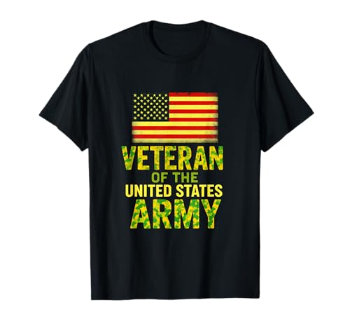 Veteran of The United States Army - USA Flag Camo T-Shirt
