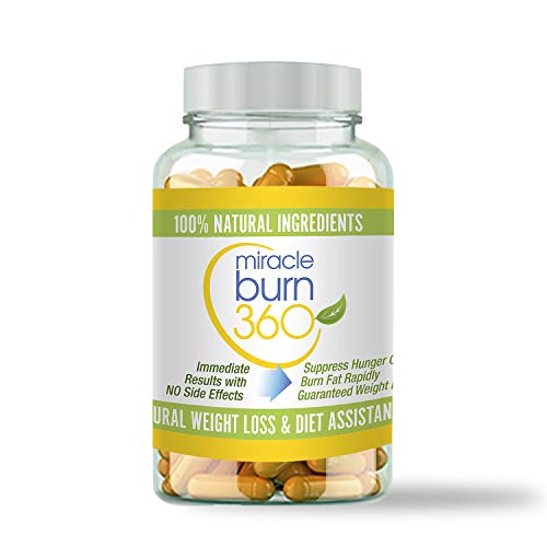 Miracle Burn 360 Weight Loss Supplement Capsules, Supports Fat Burn, Appetite Suppressant Aid Diet Pills, New All-Natural Ingredients, Helps Boost Metabolism - (1 Bottle, 60 Capsules)