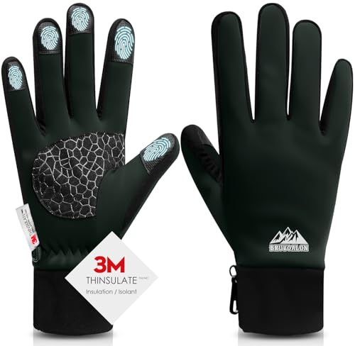 Image of Bruvoalon Winter Gloves for Women & Men, 3M Thermal Insulation, Lycra Fabric, Touchscreen, Anti-Slip